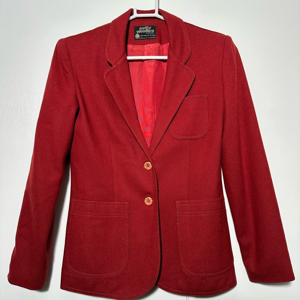 Vintage Patty Woodard Women's Scarlet Blazer
